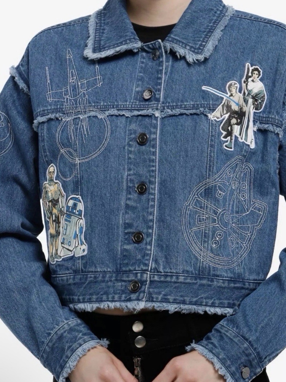 Her Universe Blue Denim Star Wars Patch Jean Jacket